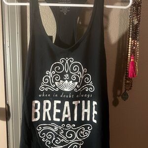 Funky yoga Black Tank Top with Inspirational Print